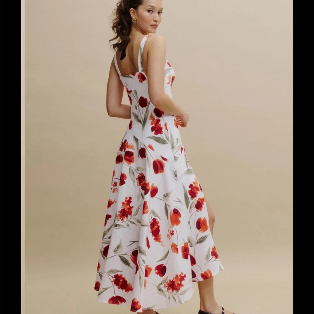 REFORMATION BEKKI LINEN DRESS - Picture 3 of 16